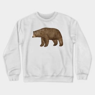 Handpainted watercolor clumsy cute forest brown bear Crewneck Sweatshirt